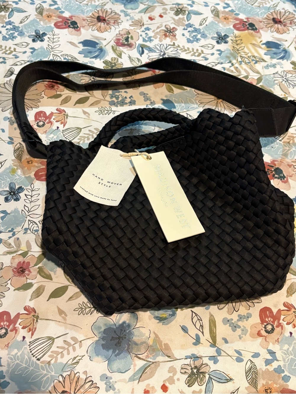 Source Unknown Hand-Woven Black Shoulder Bag